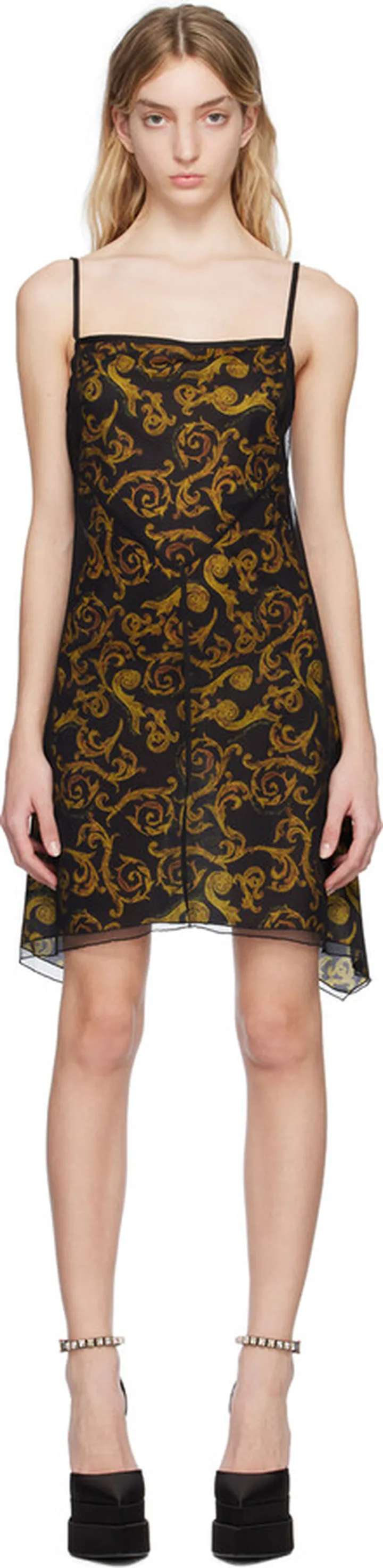 Versace Jeans Couture Black Sketch Couture Mini Dress