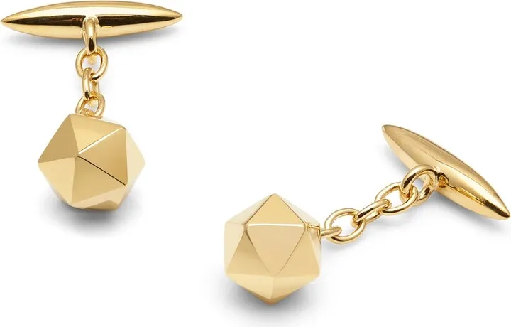 Myia Bonner - Gold Icosahedron Platonic Shape Unisex Cufflinks