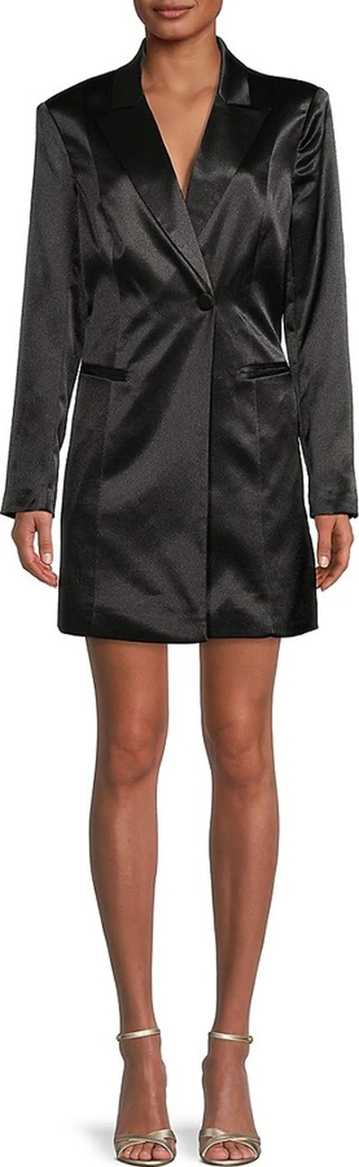 Satin Tuxedo Mini Dress