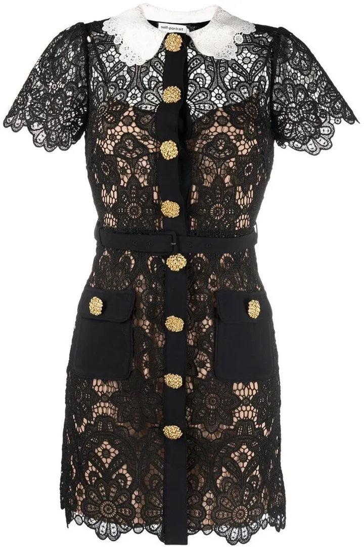 Floral-Lace Peter-Pan Collar Minidress