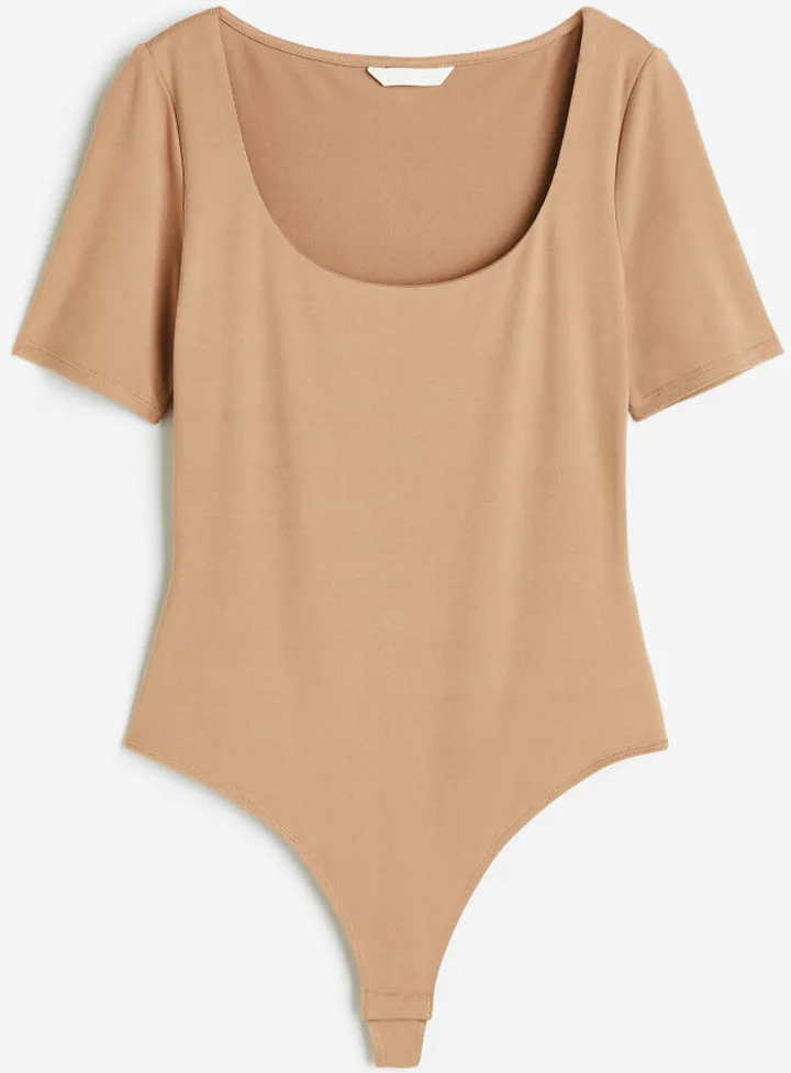 Short-sleeved Thong Bodysuit