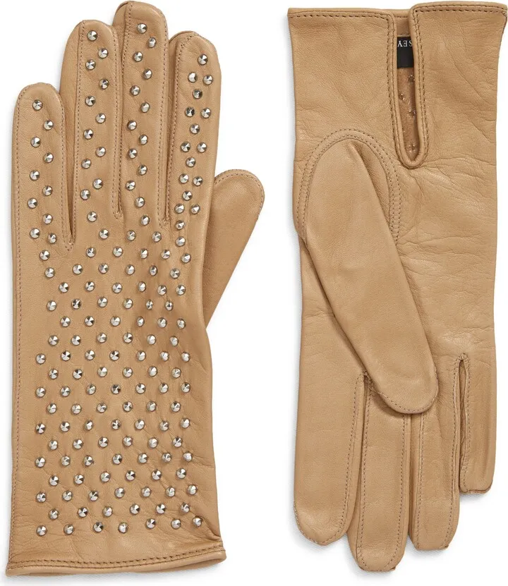 Kelly Studded Leather Gloves