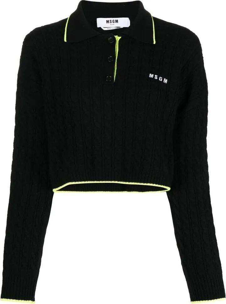 Cable Knit Polo Shirt