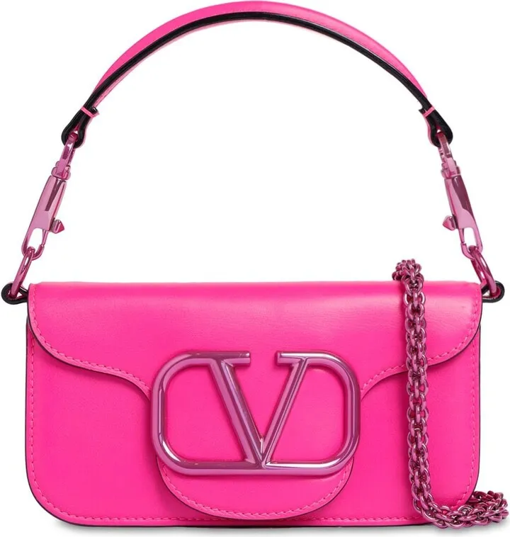 Small Loco V logo leather shoulder bag