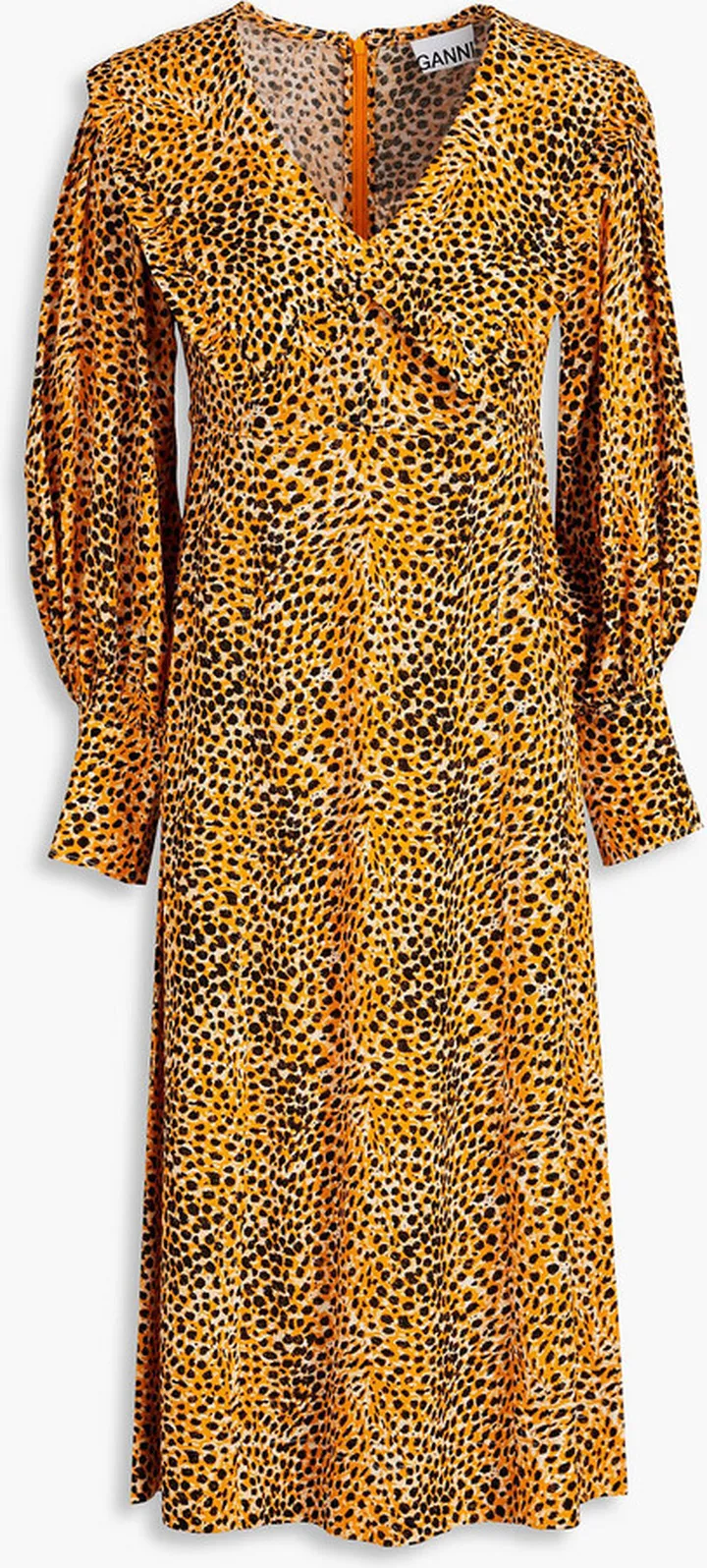 Printed crepe midi dress