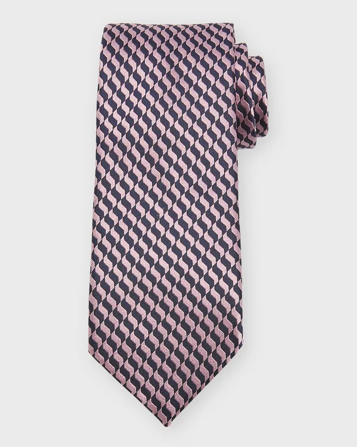 Men's Bicolor Jacquard Silk Tie