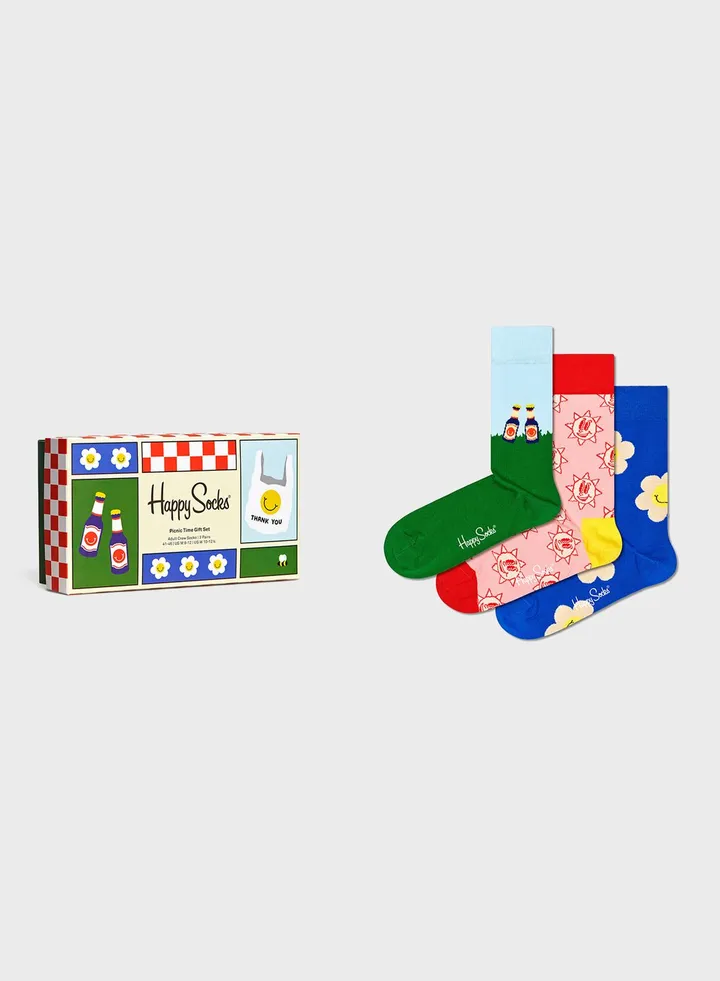 3-Pack Embroidered Crew Sock