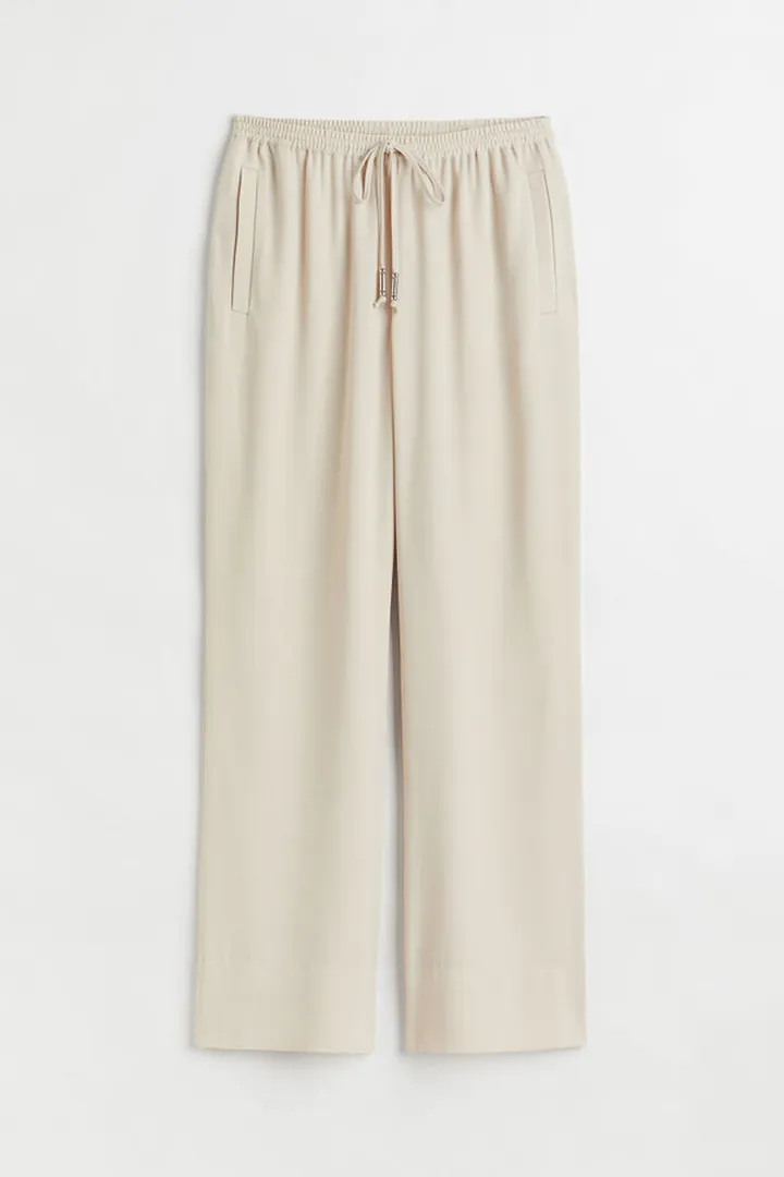 Wide-cut Pull-on Pants