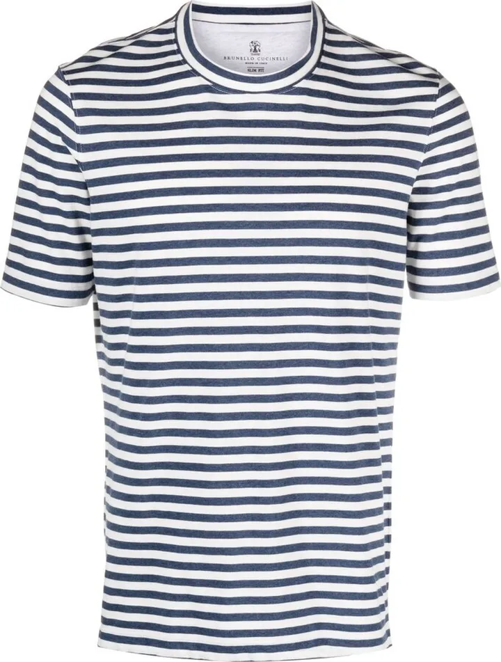 White Striped Cotton T-Shirt