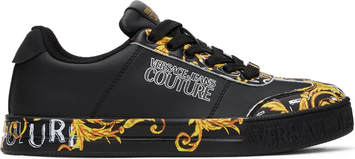 Versace Jeans Couture Black & Gold Court 88 Sneakers