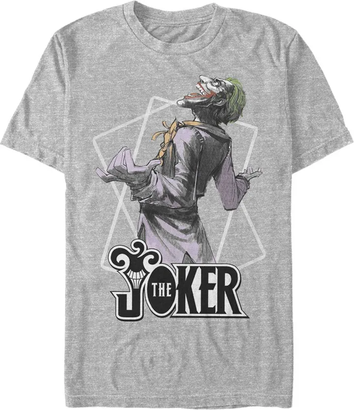 Men's Batman Joker Maniacal Card T-Shirt - Athletic Heather - 3X Large