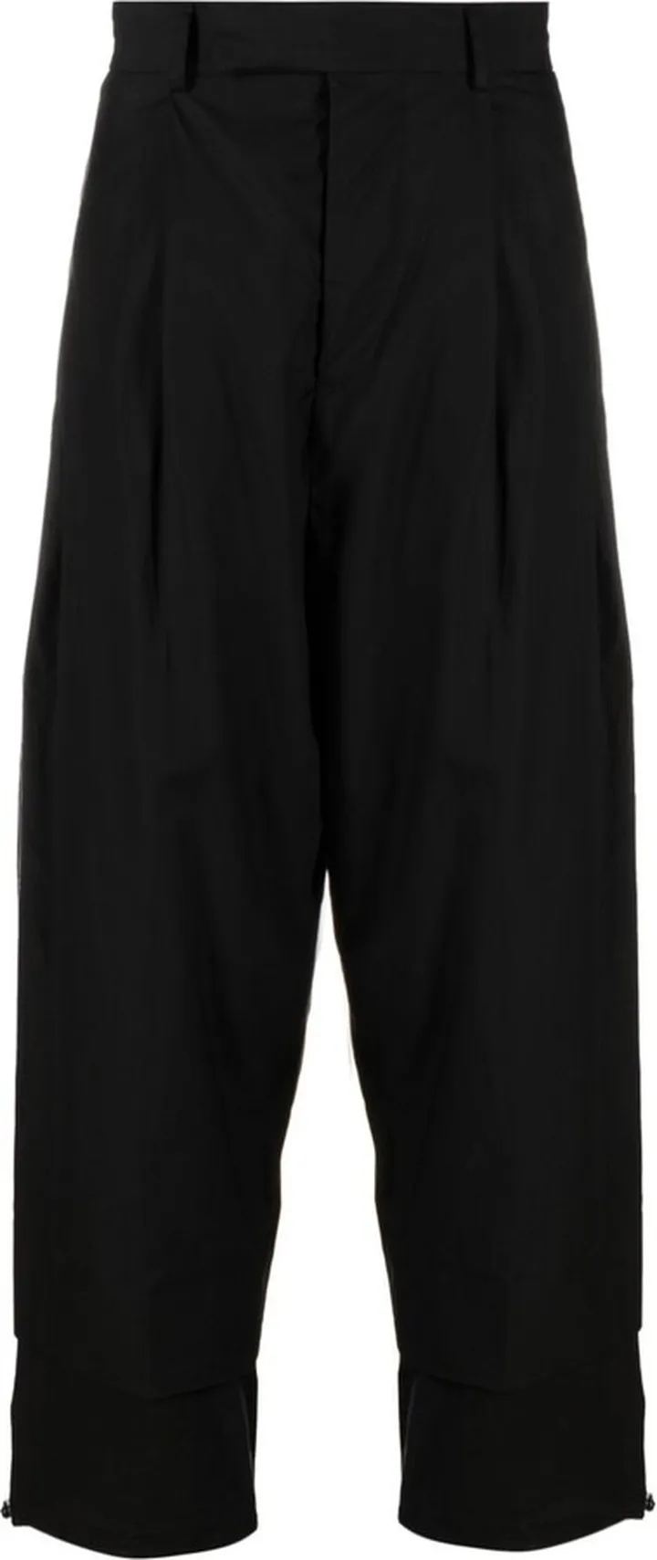 Black Cropped Cotton Trousers