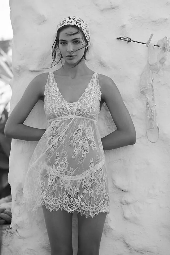 Hanky Panky Victoria Lace Chemise Set White