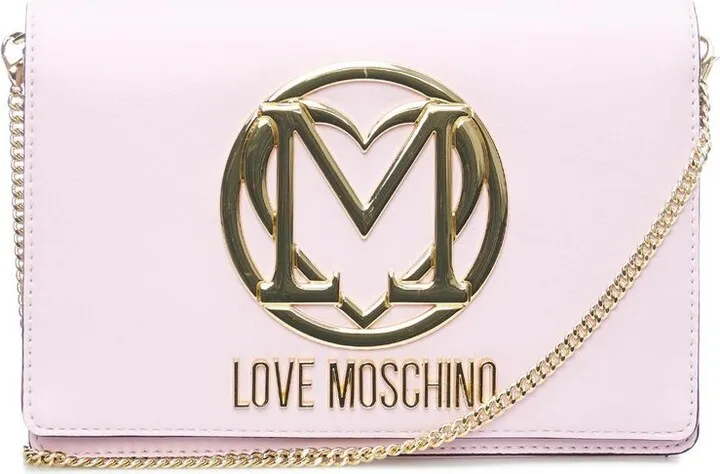 Love Moschino Logo Plaque Foldover Top Crossbody Bag