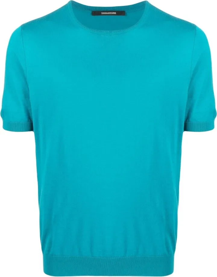 fine-knit short-sleeve T-shirt