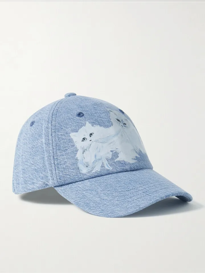 + Karen Kilimnik Printed Denim Baseball Cap