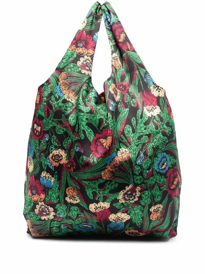 Reversible Floral-Print Shopping Bag