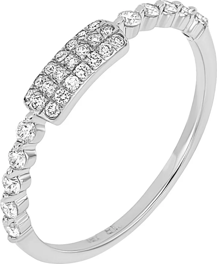 18K White Gold Diamond Bar Ring - 0.28 ctw