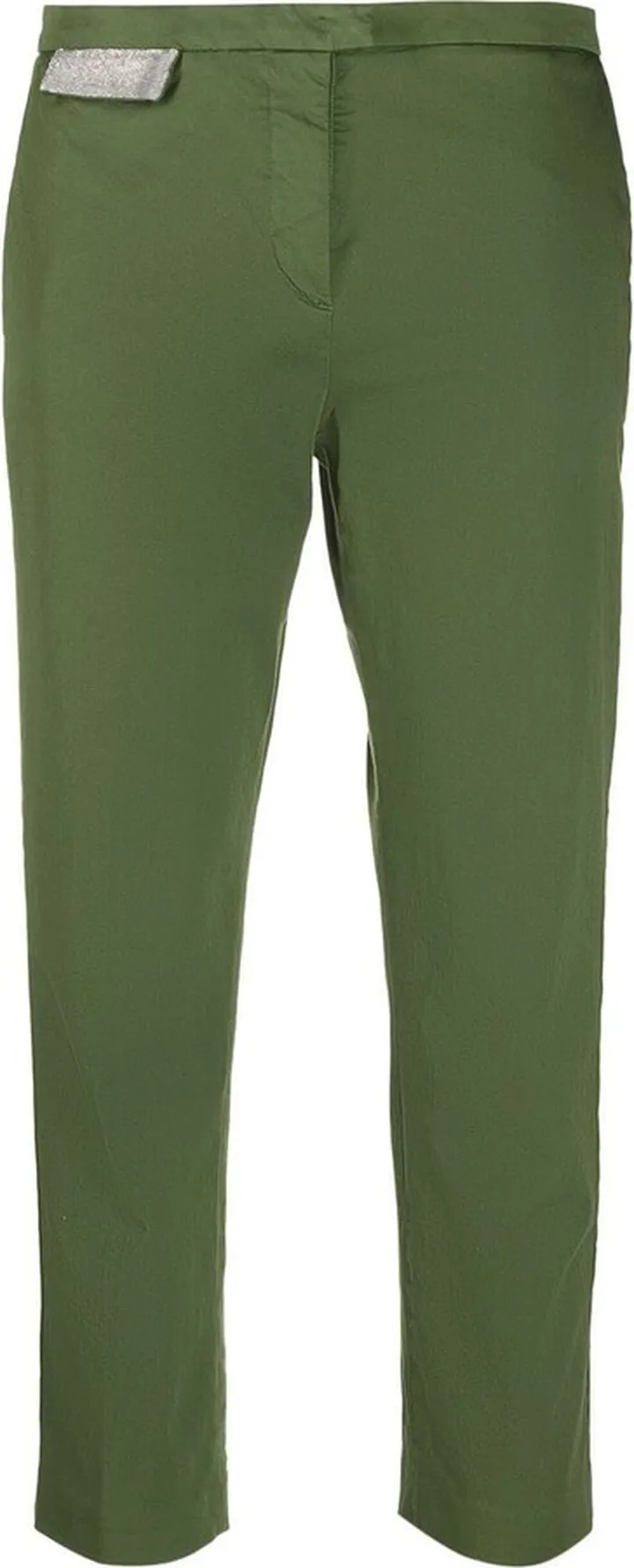 Cropped Bead-Detail Cotton Trousers
