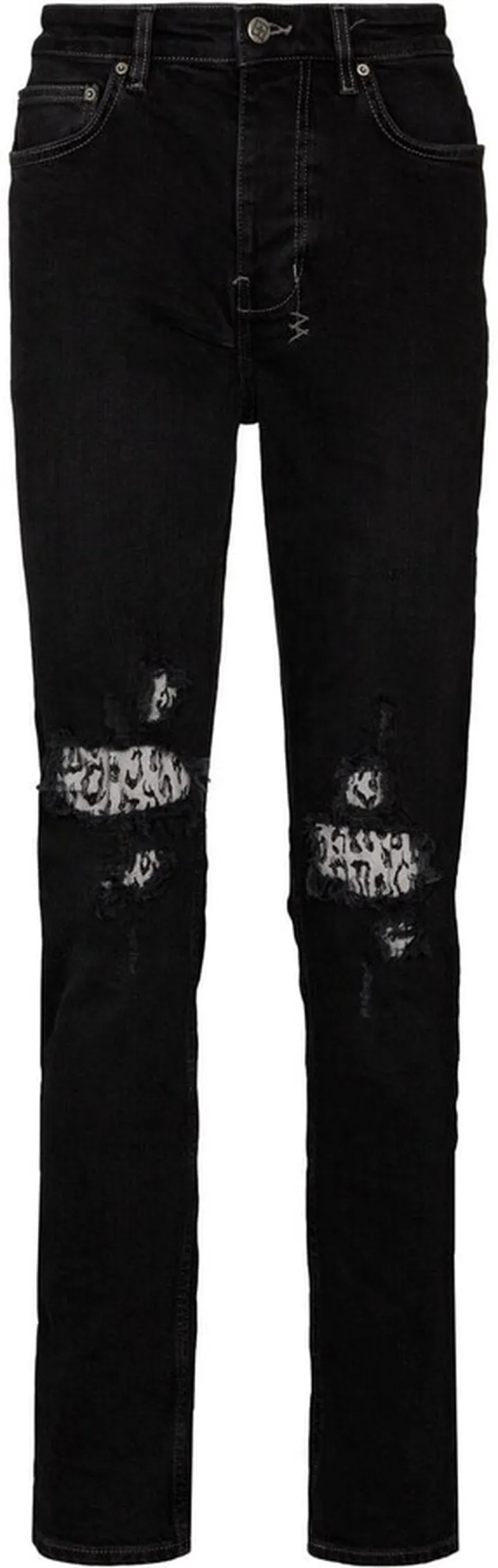 Chitch Leopard Patch distressed slim-fit jeans