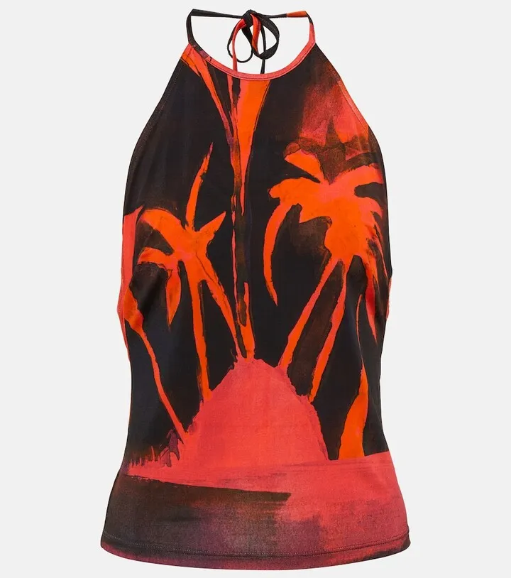 Printed halterneck top