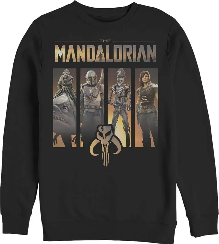 Men's Star Wars The Mandalorian Character Panel Sweatshirt - Black - Medium