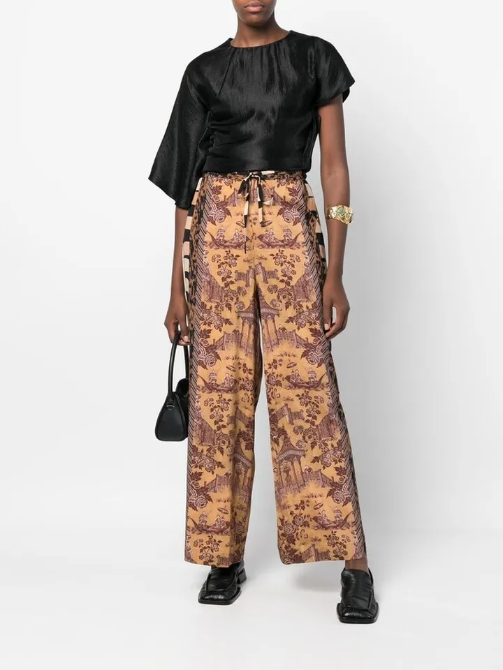 Adana patterned high-waist trousers