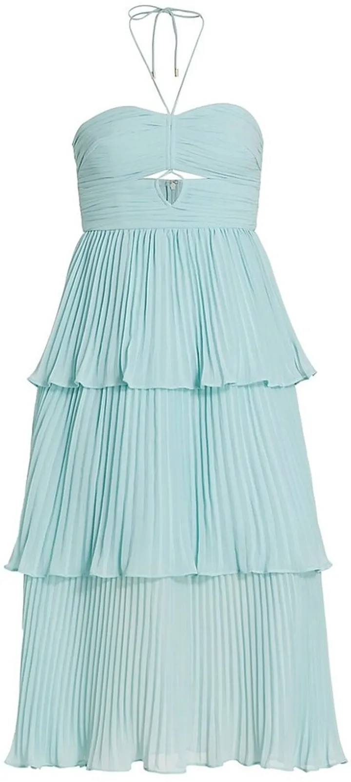 Pleated Chiffon Midi-Dress