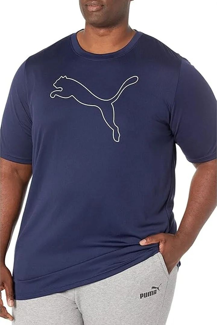 PUMA Big Tall Performance Cat Tee (Navy) Men's Clothing