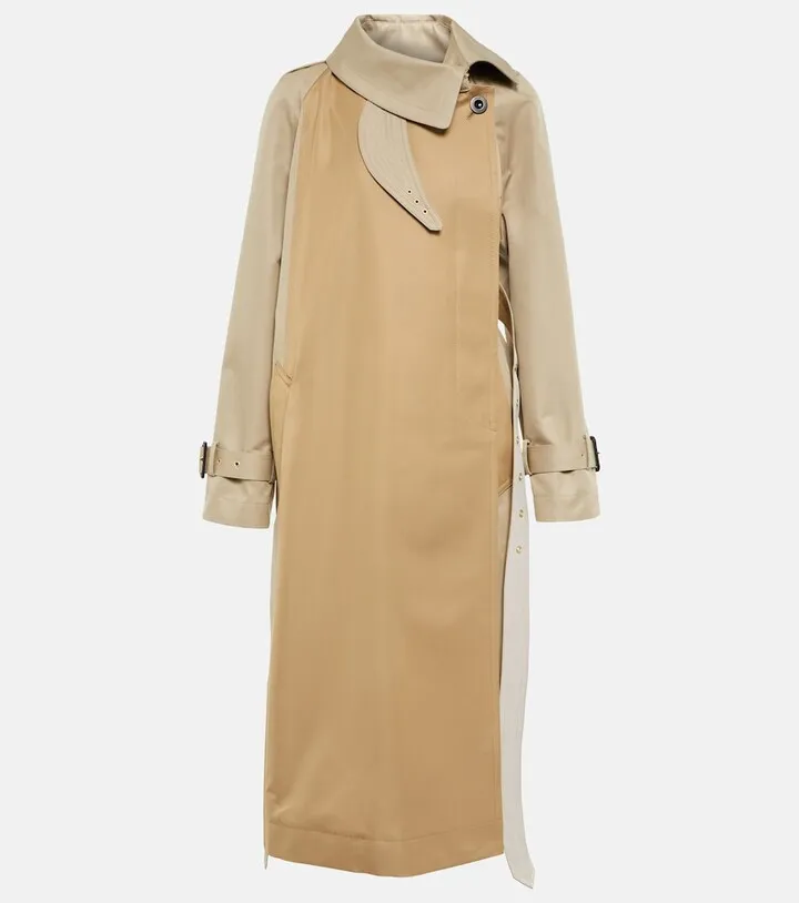 Cotton-blend gabardine trench coat