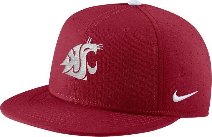 Men's Nike Crimson Washington State Cougars Aero True Baseball Performance Fitted Hat