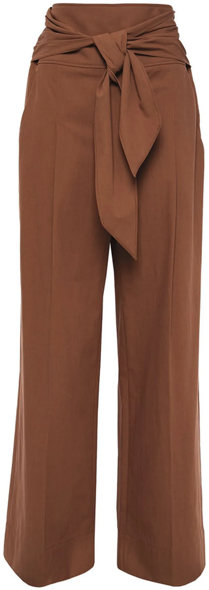 Tie-front cotton-canvas wide-leg pants