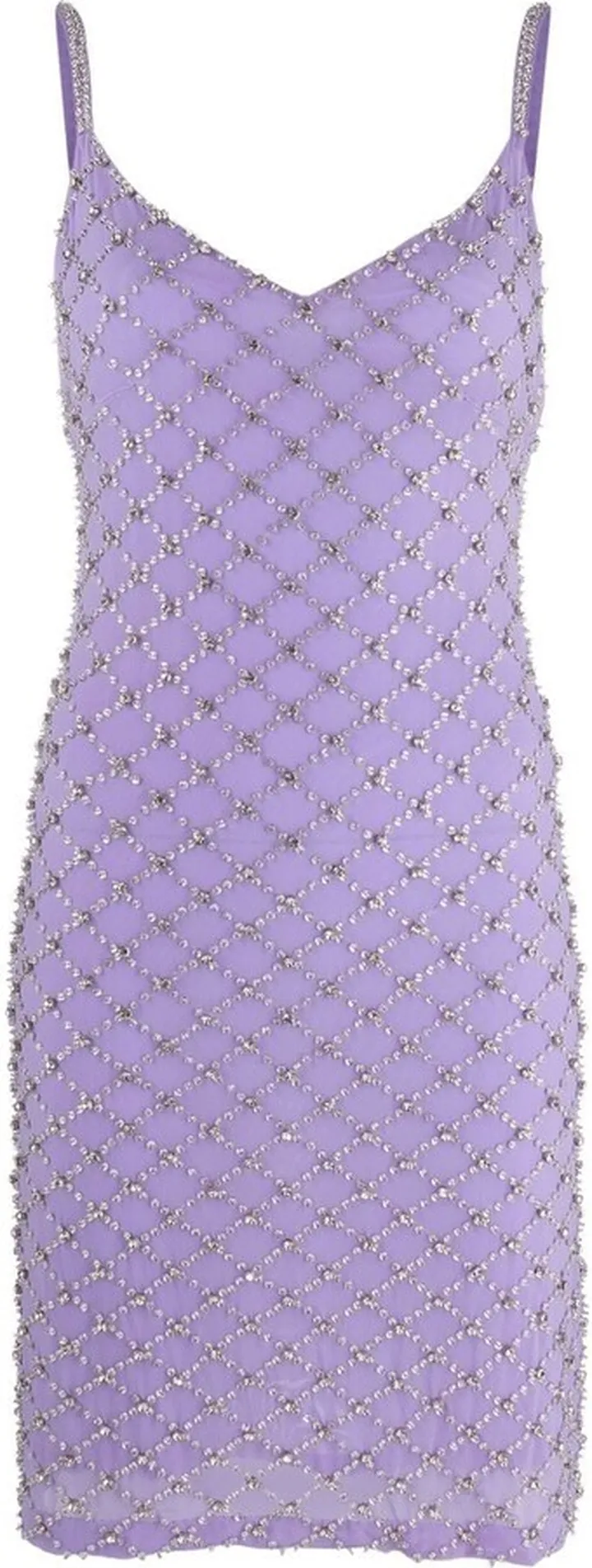 Crystal-Embellished Mesh Dress