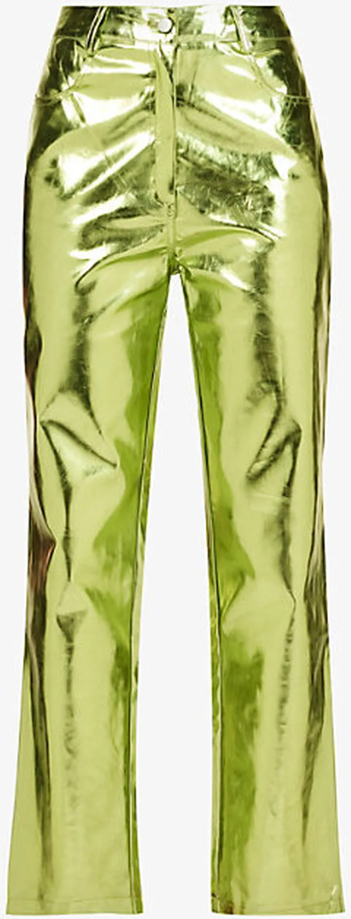 Womens int Green Lupe Straight-leg High-rise Faux-leather Trousers