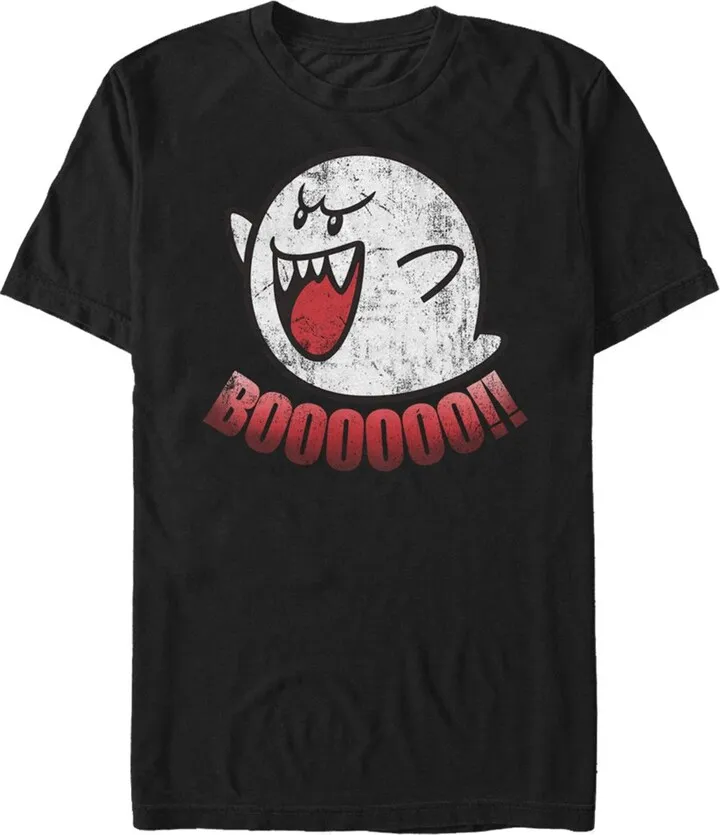 Men's Nintendo Retro Boo Ghost T-Shirt - Black - 4X Large