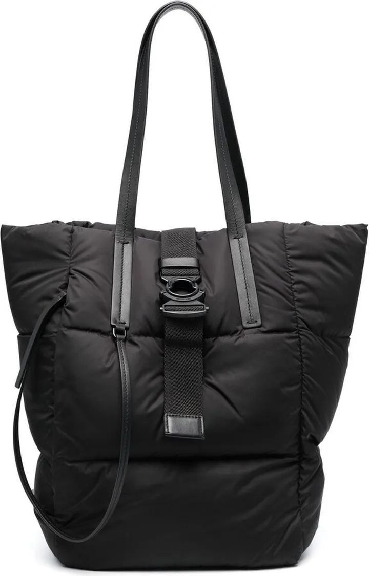 Padded Buckle-Fastening Tote Bag