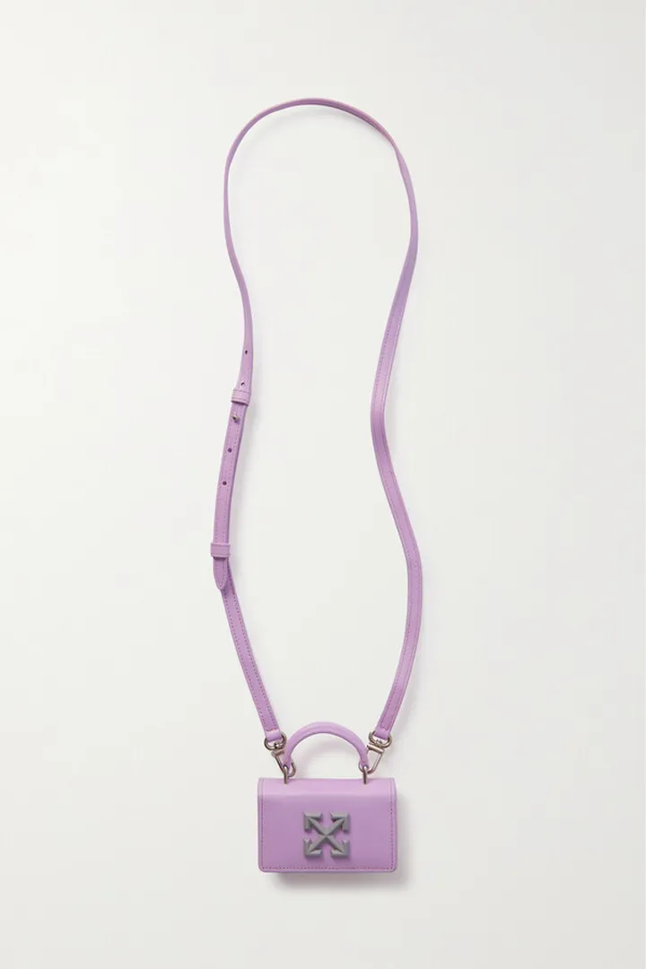 Off-White - Jitney Mini Leather Shoulder Bag - Purple