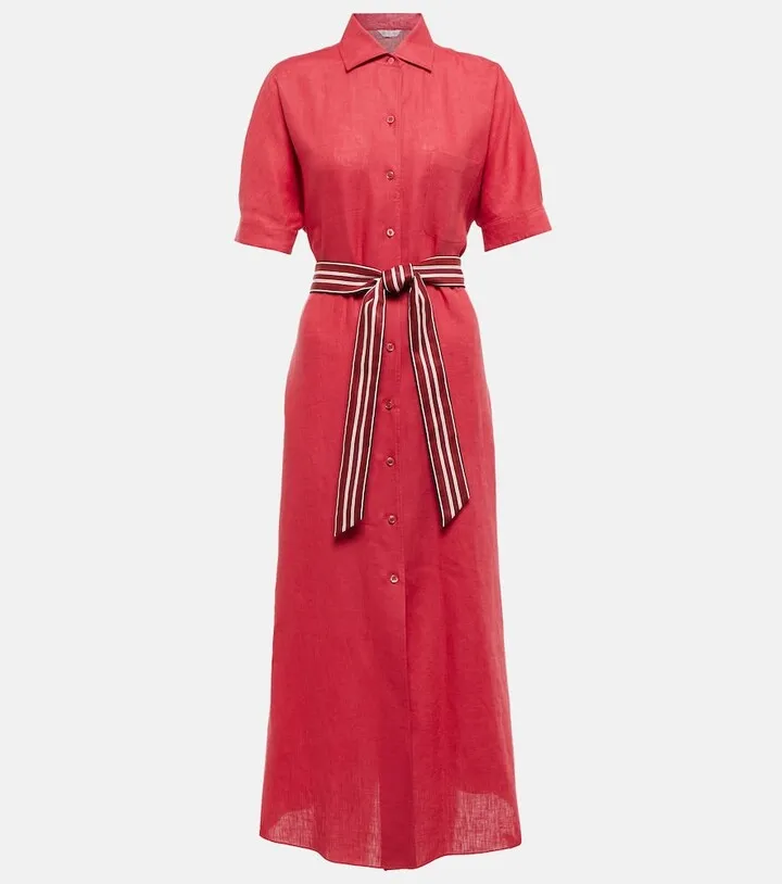 Clarissa linen shirt dress