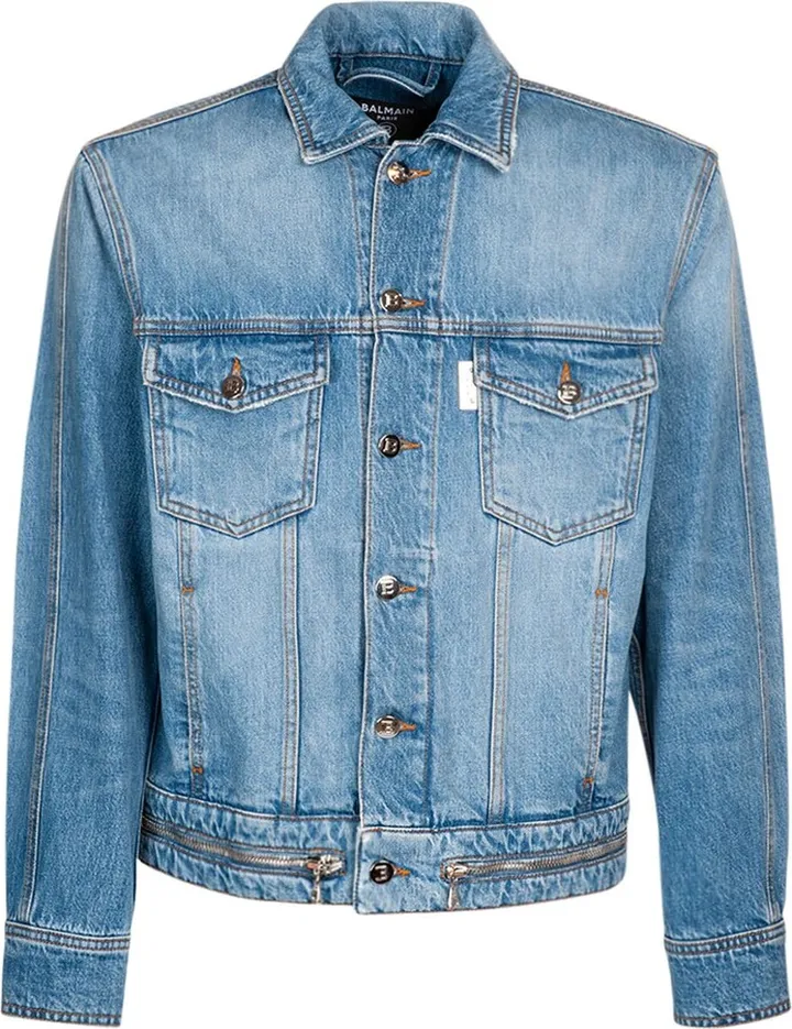 Buttoned cotton denim jacket
