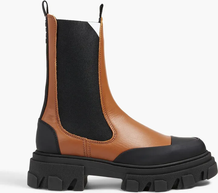 Two-tone leather Chelsea boots