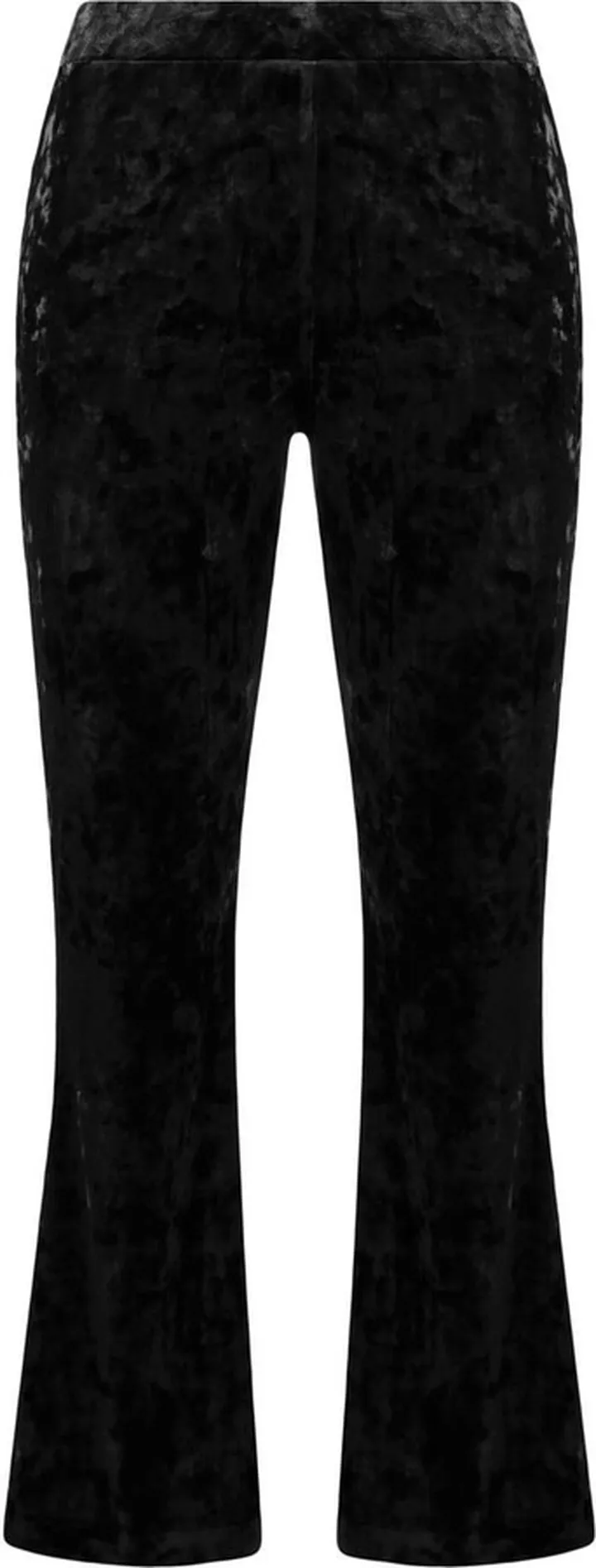 Bell-Flare Cropped Velour Trousers