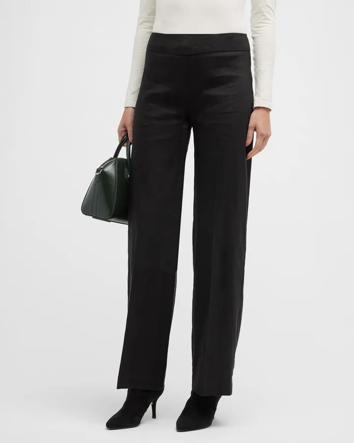 Flavia Wide-Leg Linen Pants