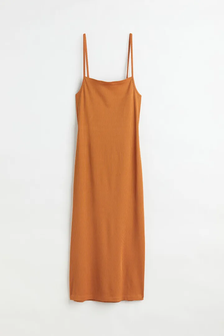 Open-backed ribbed jersey dress