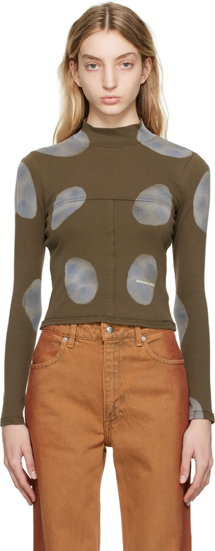 Eckhaus Latta Green Lapped Baby Turtleneck