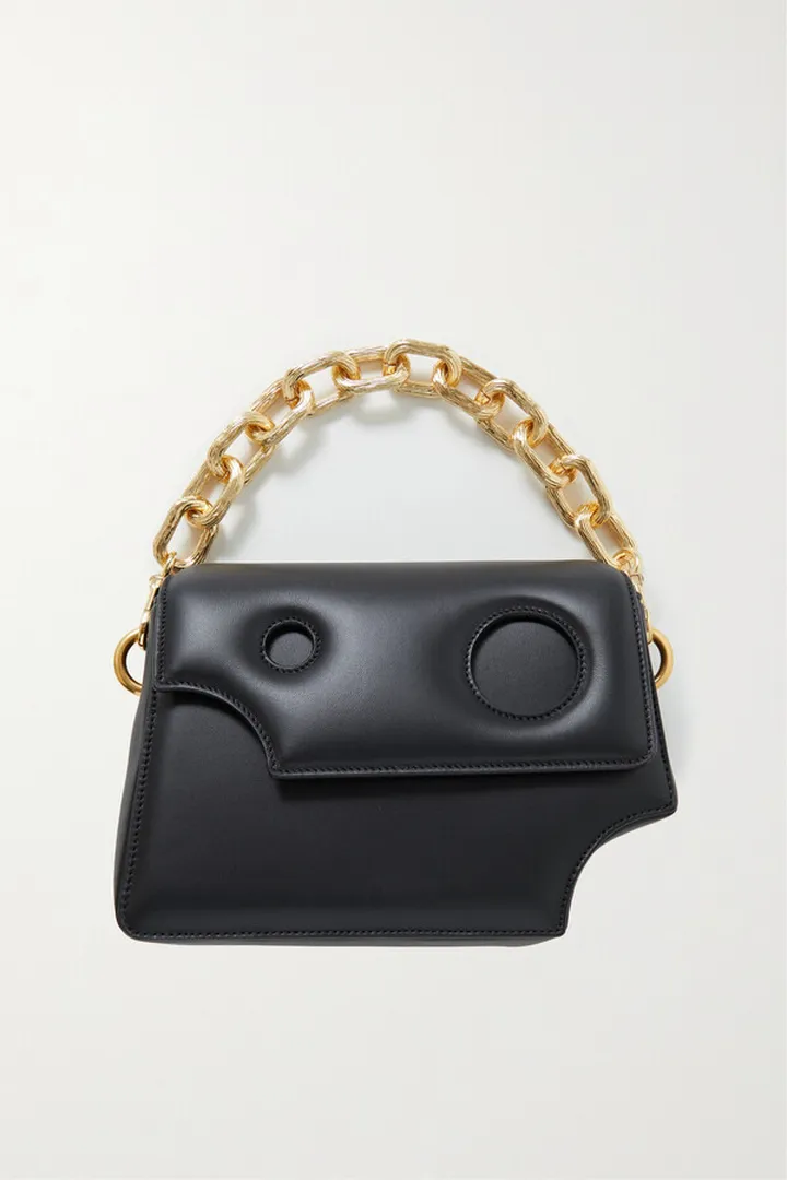 Off-White - Burrow 24 Cutout Leather Shoulder Bag - Black