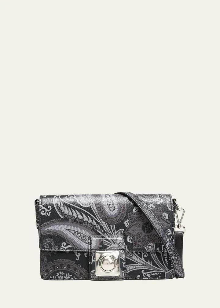Crown Me Paisley-Print Embellished Shoulder Bag