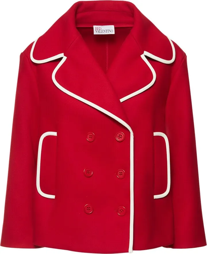 Wool cashmere caban short coat