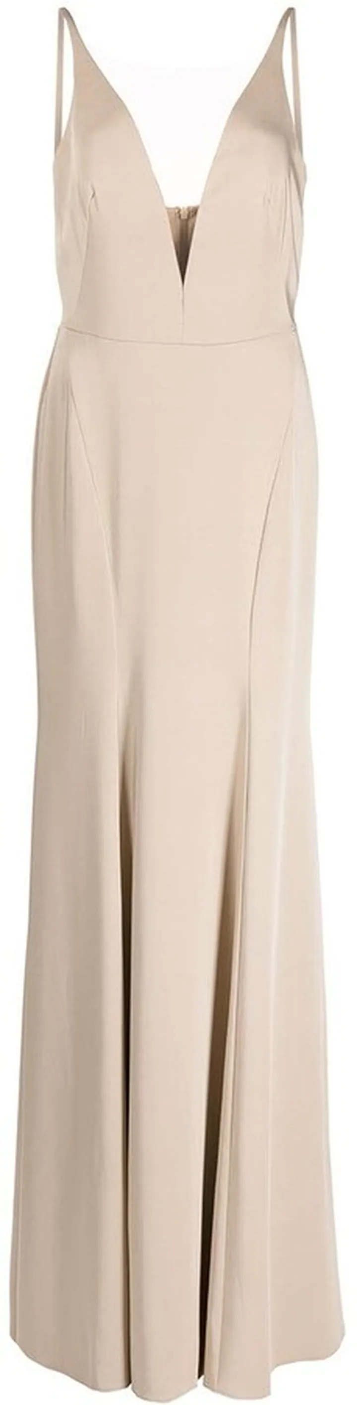 Crema plunge-neck gown