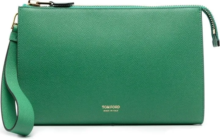 Logo Leather Pouch Bag