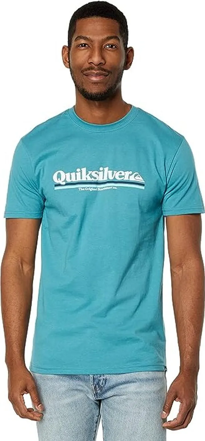Quiksilver Between The Lines Short Sleeve Tee (Brittany Blue) Men's Clothing